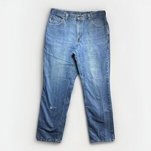 VTG Carhartt Jeans Mens 36x34 Relaxed Fit Work Jeans Medium Wash Denim Rental